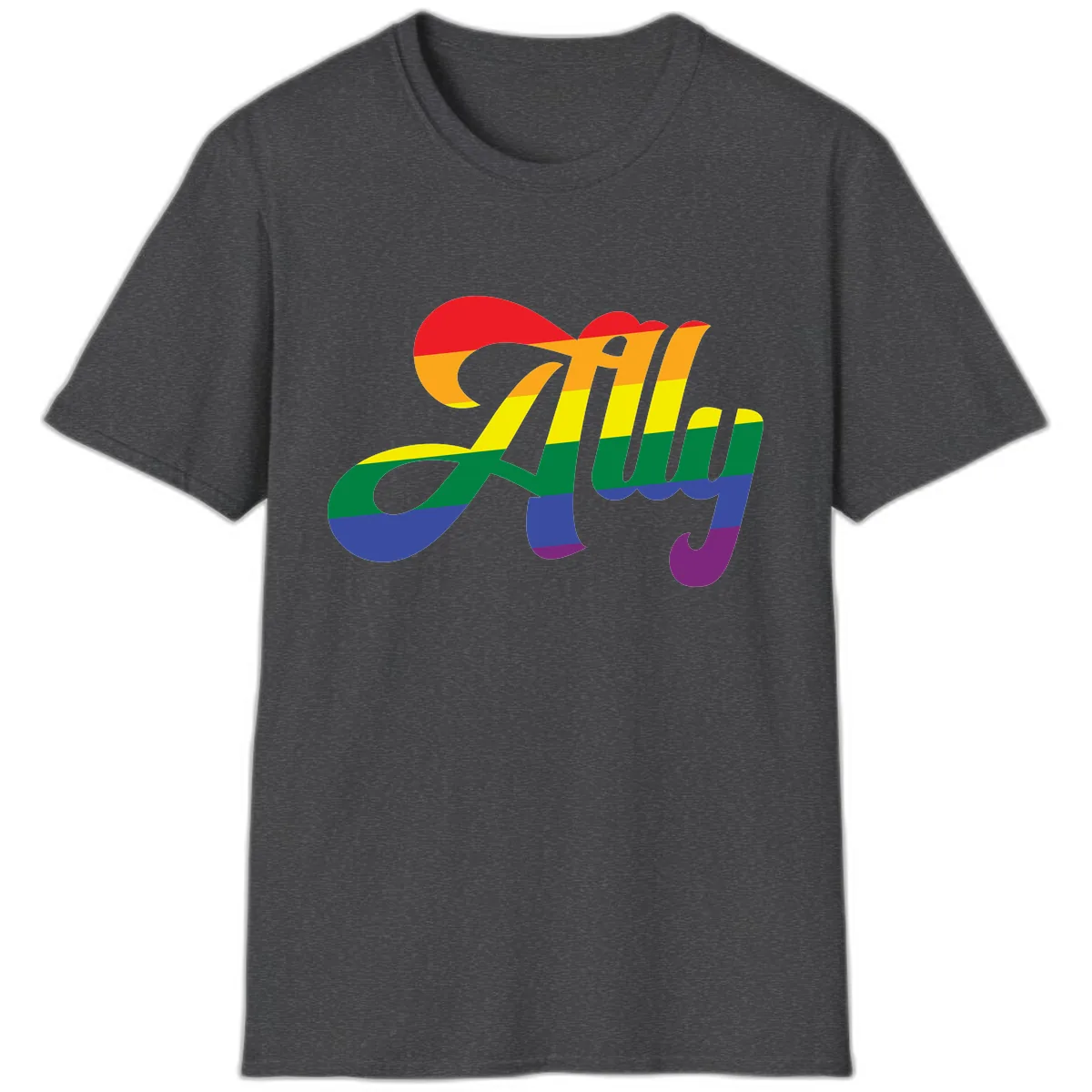 Rainbow Pride Joy Celebration T-Shirt in Dark Heather