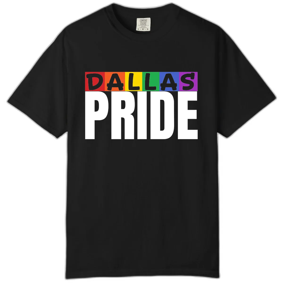 Dallas Pride Rainbow Comfort Color in Black