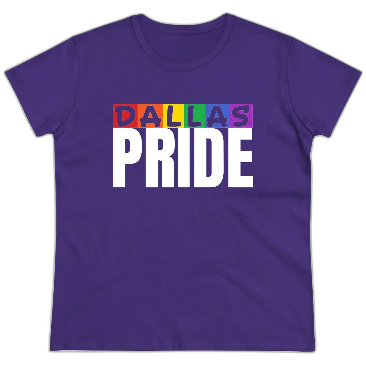 Dallas Pride Rainbow Ladies Tee in Purple