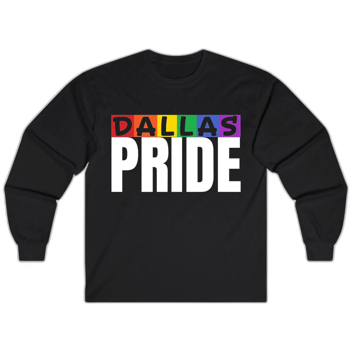 Dallas Pride Rainbow Long Sleeve in Black