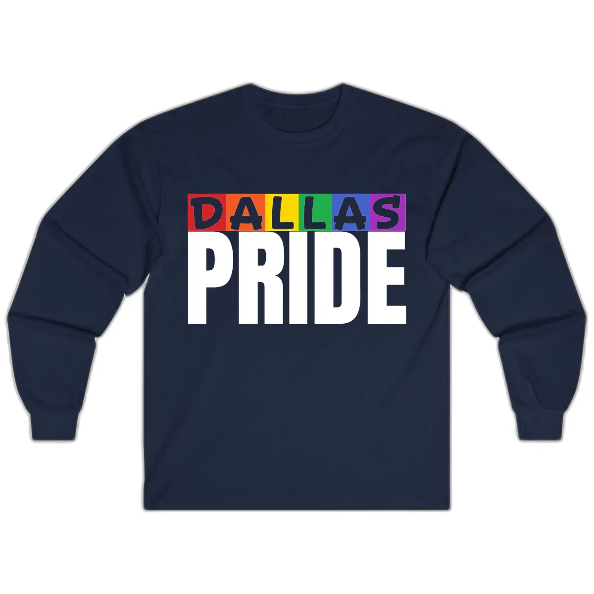 Dallas Pride Rainbow Long Sleeve in Navy