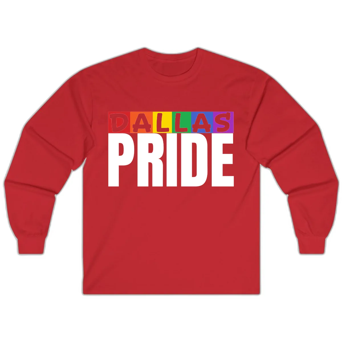 Dallas Pride Rainbow Long Sleeve in Red
