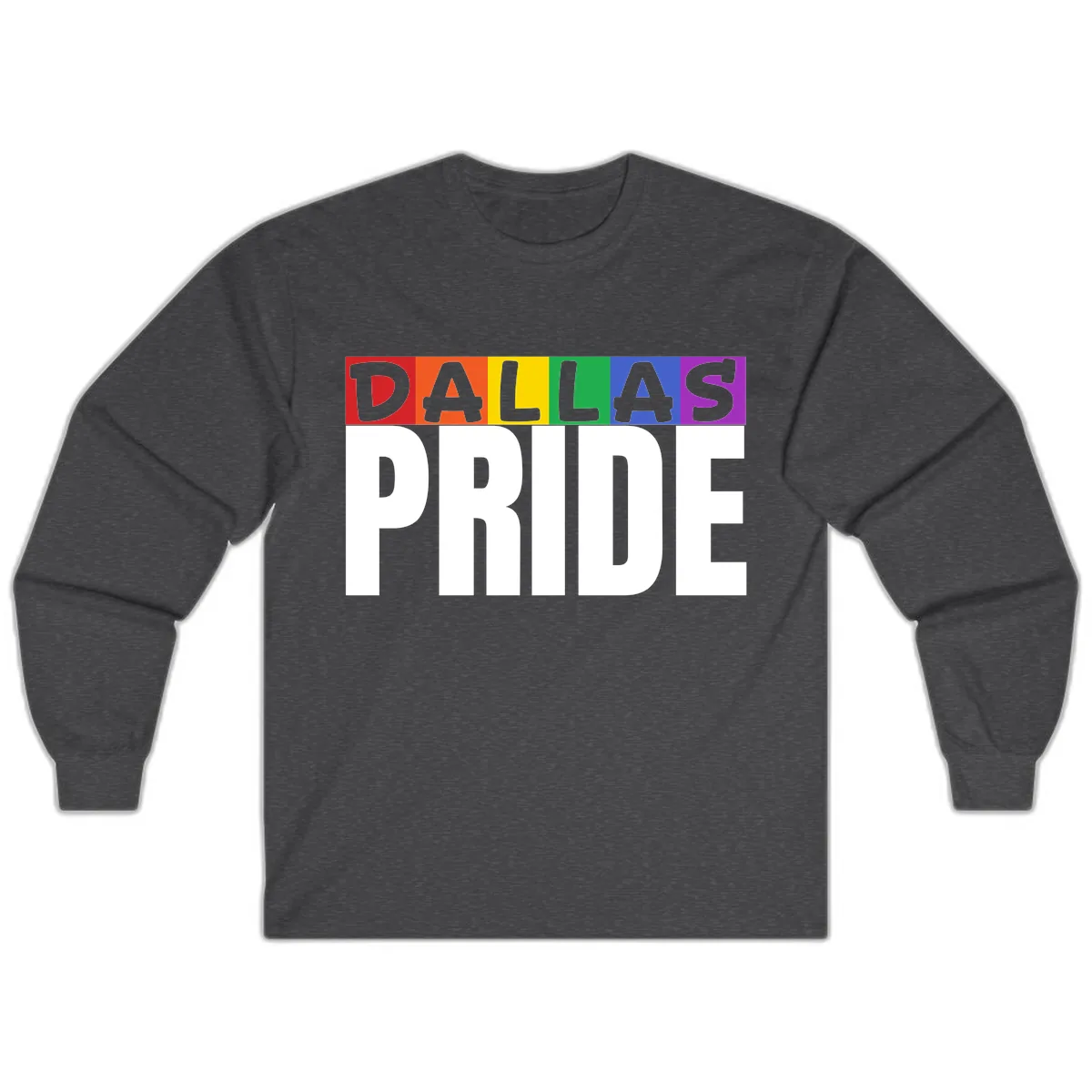 Dallas Pride Rainbow Long Sleeve in Dark Heather