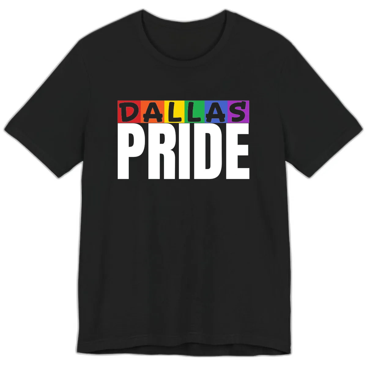 Dallas Pride Rainbow Premium T-Shirt in Black