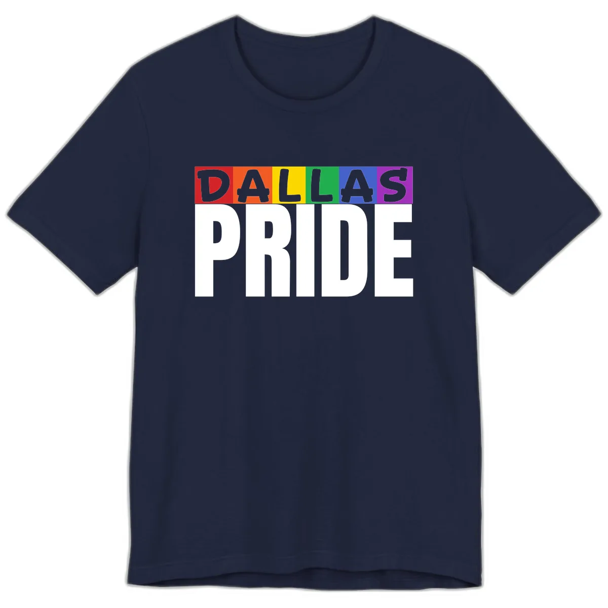 Dallas Pride Rainbow Premium T-Shirt in Navy