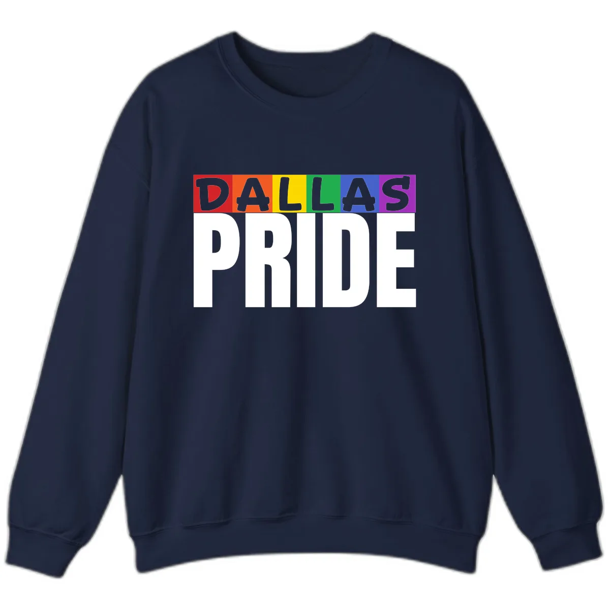 Dallas Pride Rainbow Sweatshirt in Navy