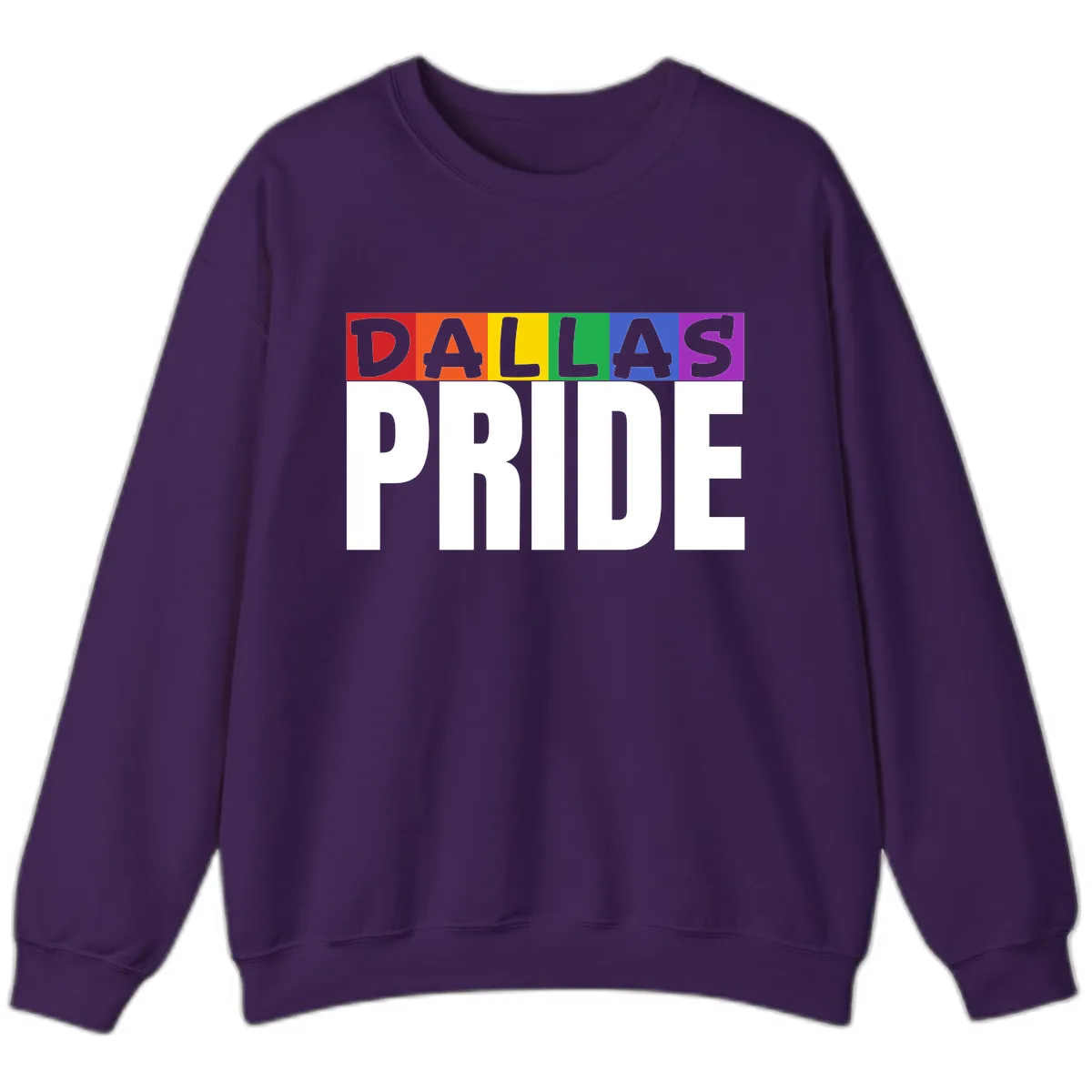 Dallas Pride Rainbow Sweatshirt in Purple