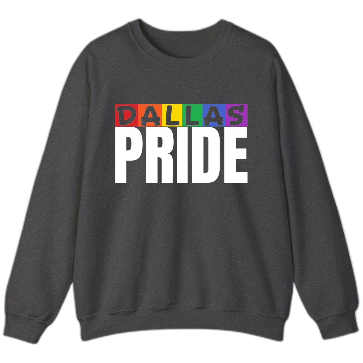 Dallas Pride Rainbow Sweatshirt in Dark Heather