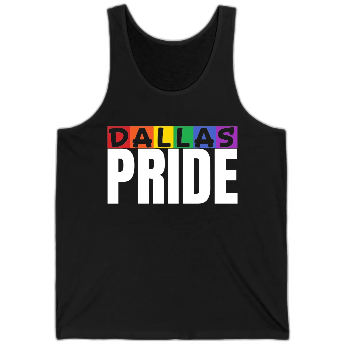 Dallas Pride Rainbow Tank in Black