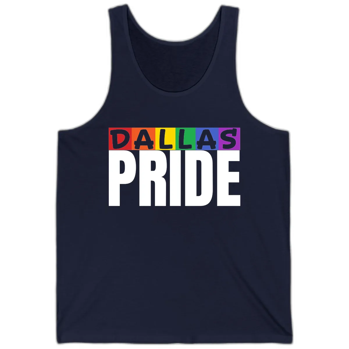 Dallas Pride Rainbow Tank in Navy
