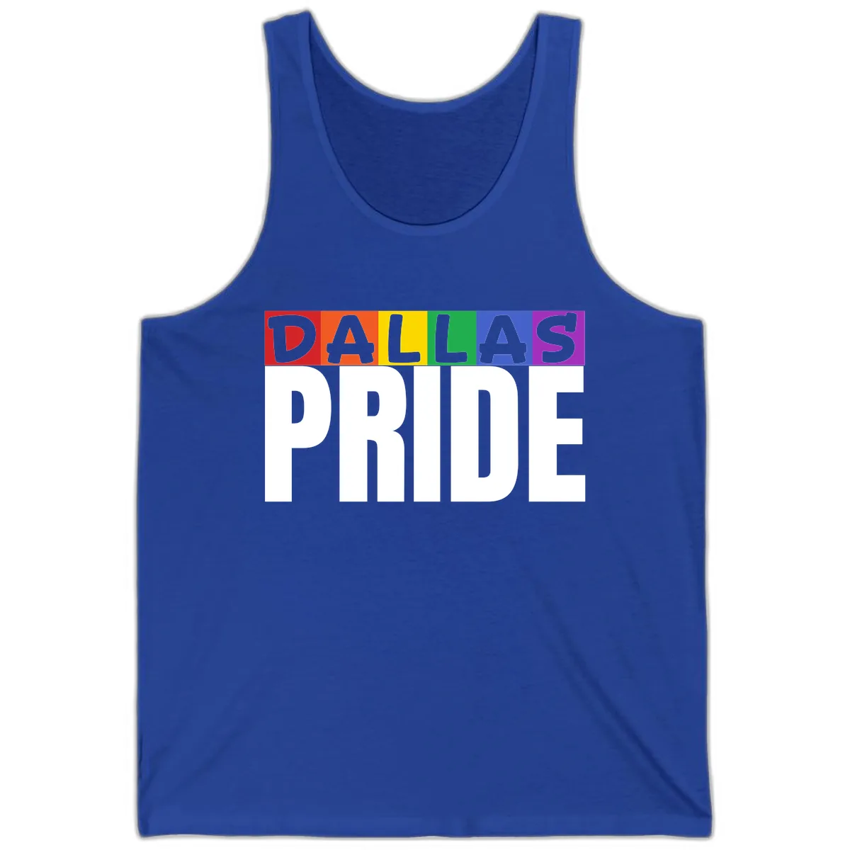 Dallas Pride Rainbow Tank in True Royal