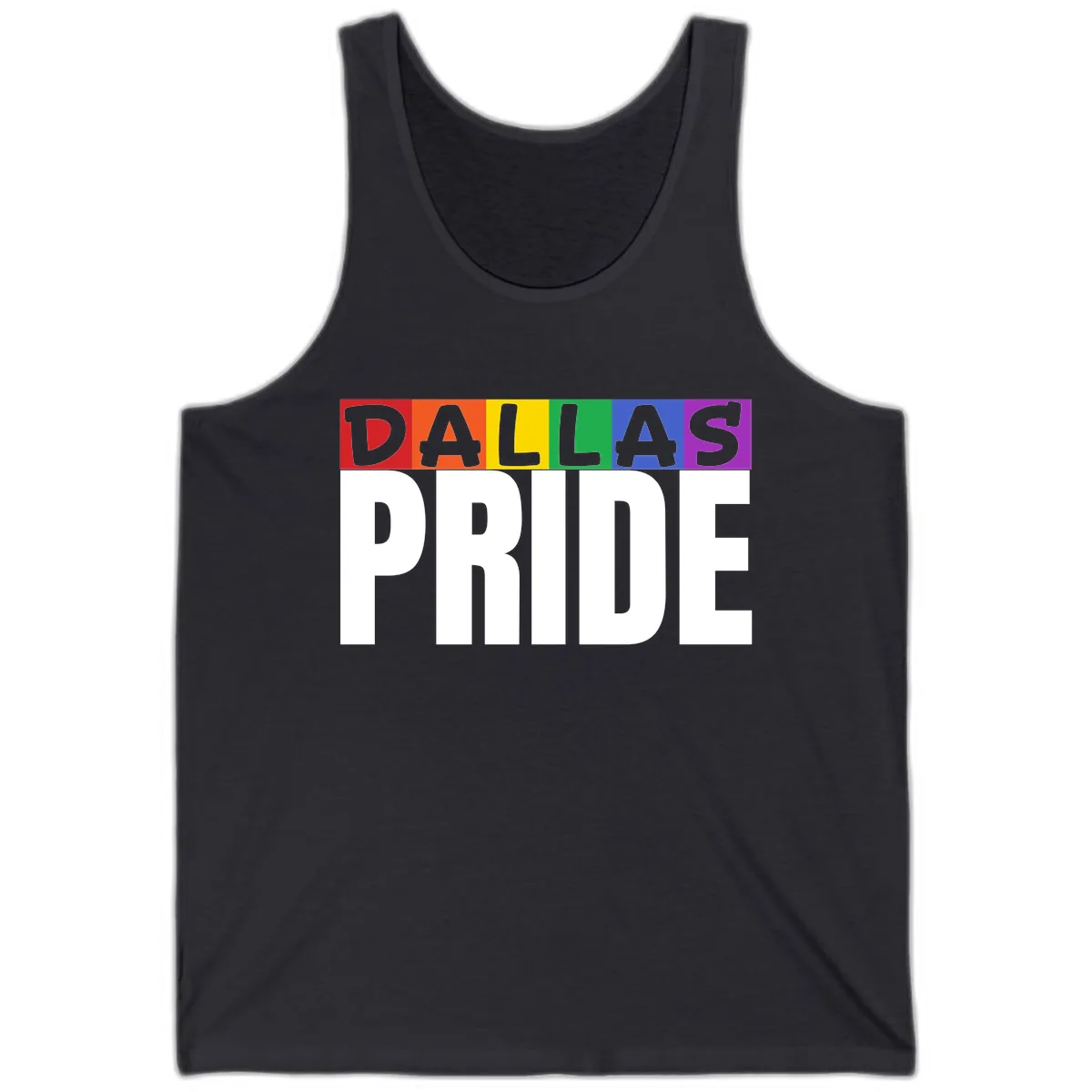 Dallas Pride Rainbow Tank in Dark Grey