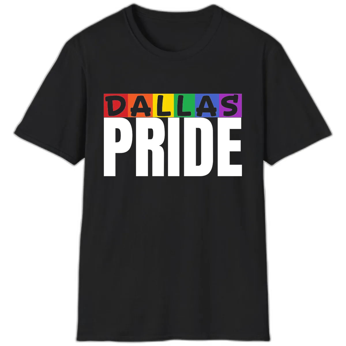 Dallas Pride Rainbow T-Shirt in Black