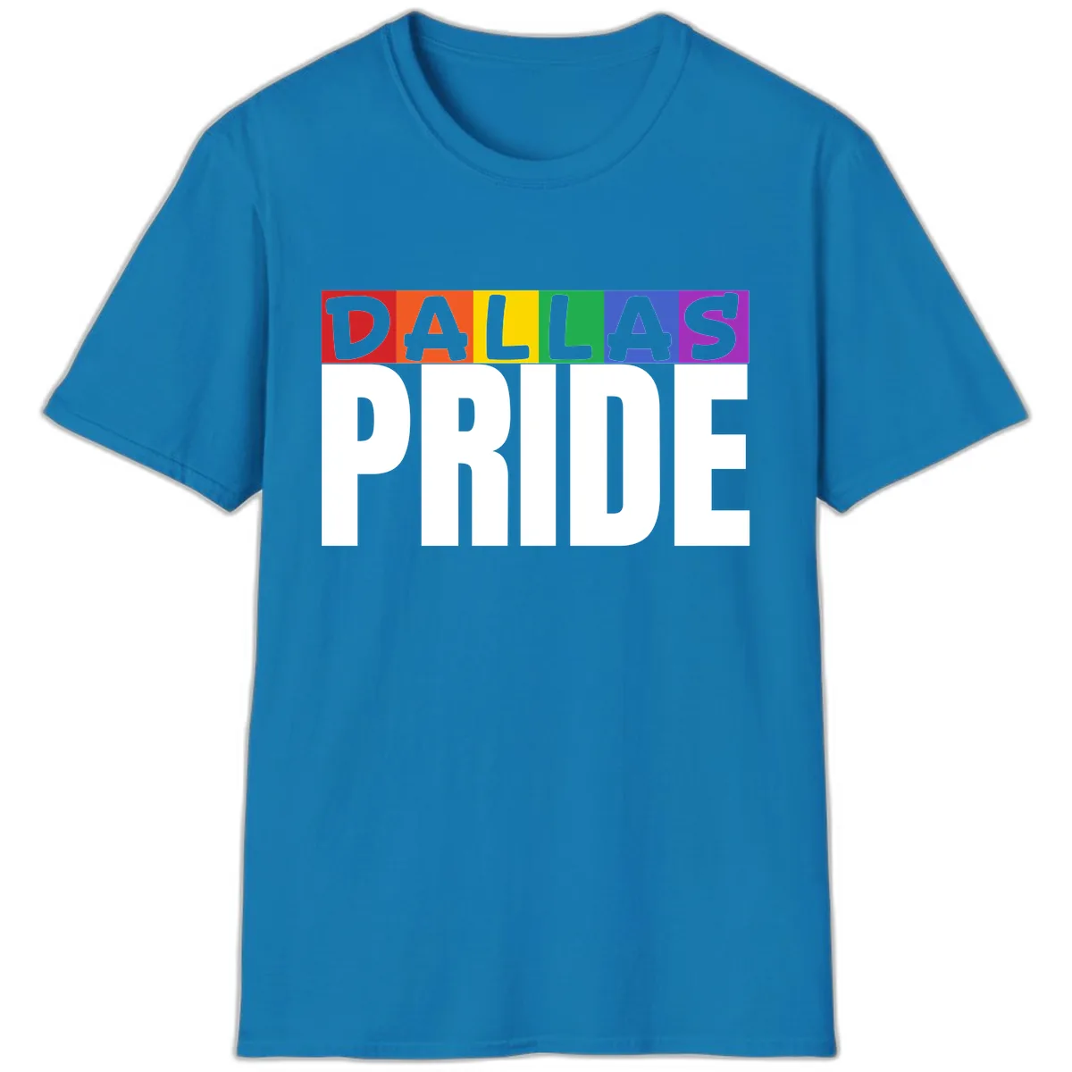 Dallas Pride Rainbow T-Shirt in Sapphire
