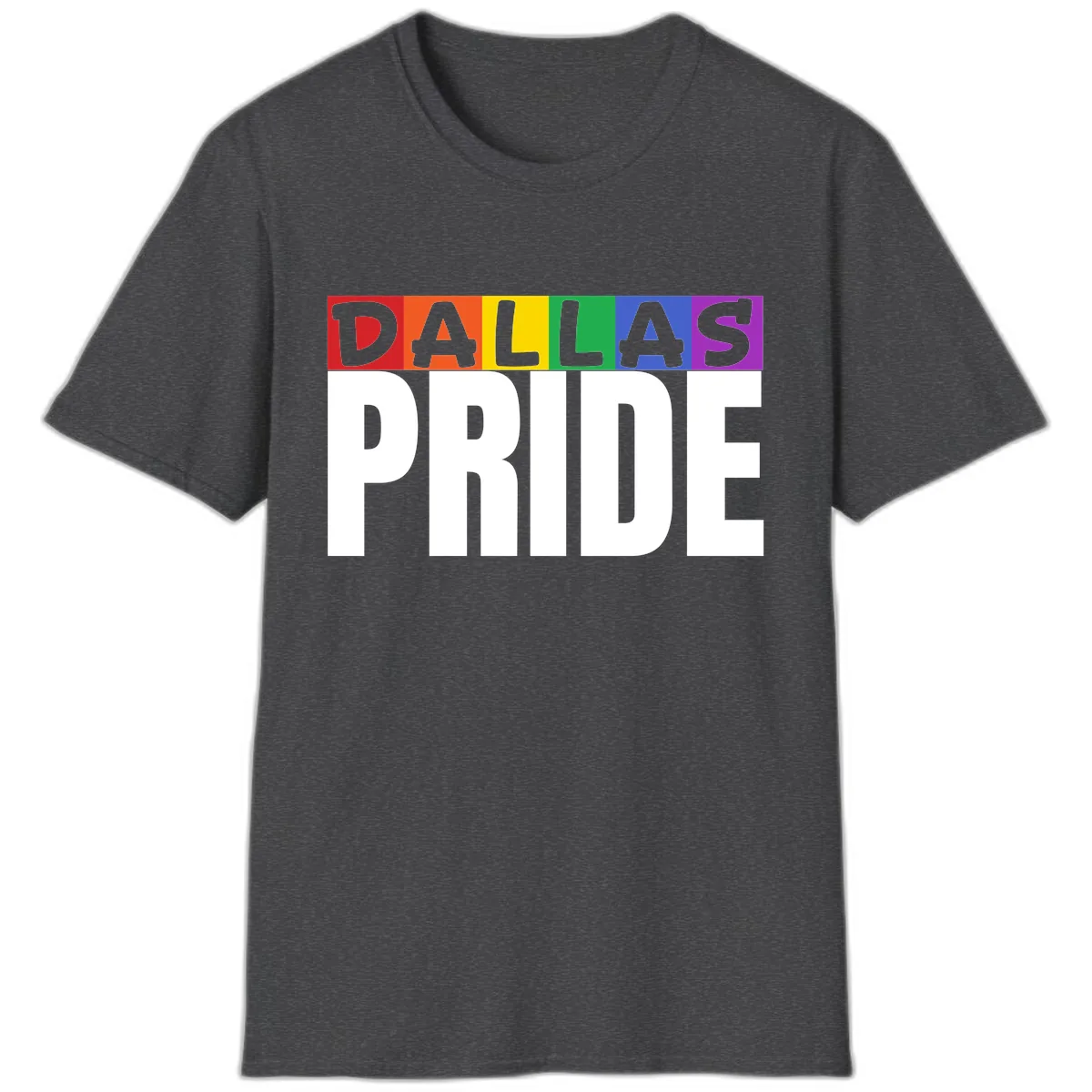Dallas Pride Rainbow T-Shirt in Dark Heather