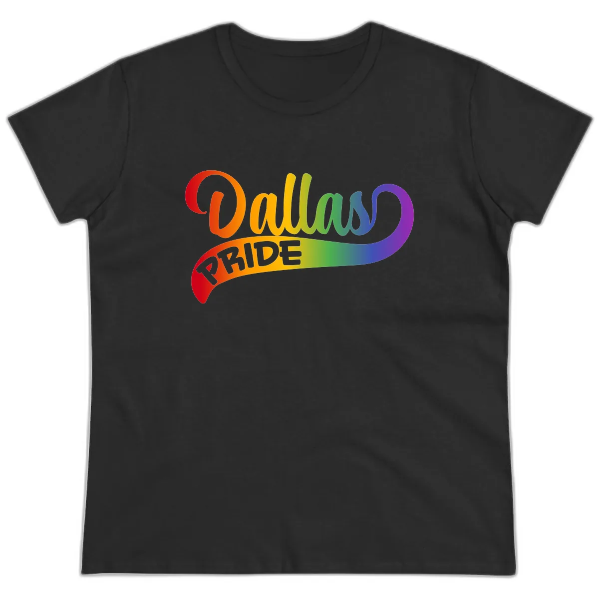 Equality Rainbow Pride Design Ladies Tee in Black