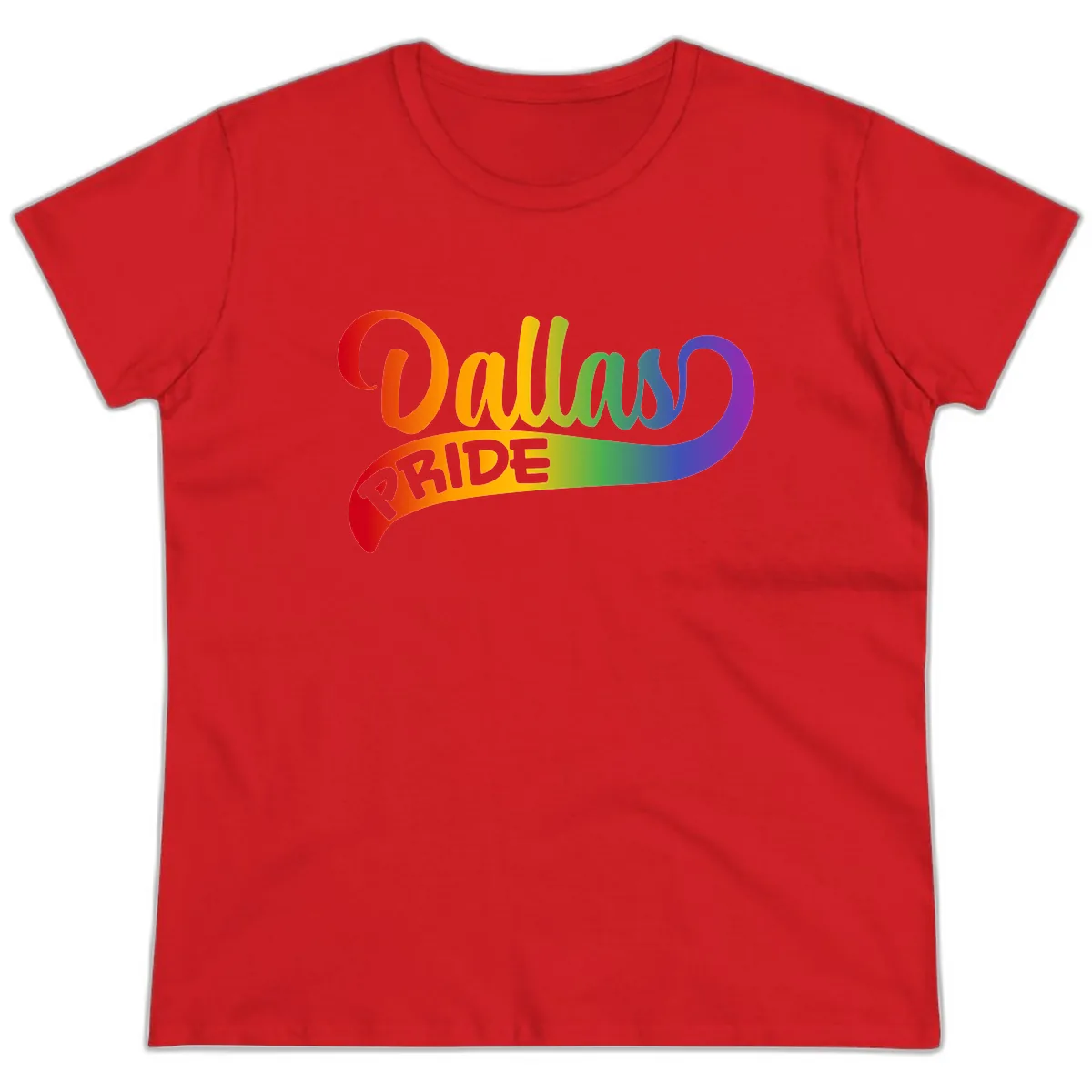 Equality Rainbow Pride Design Ladies Tee in Red