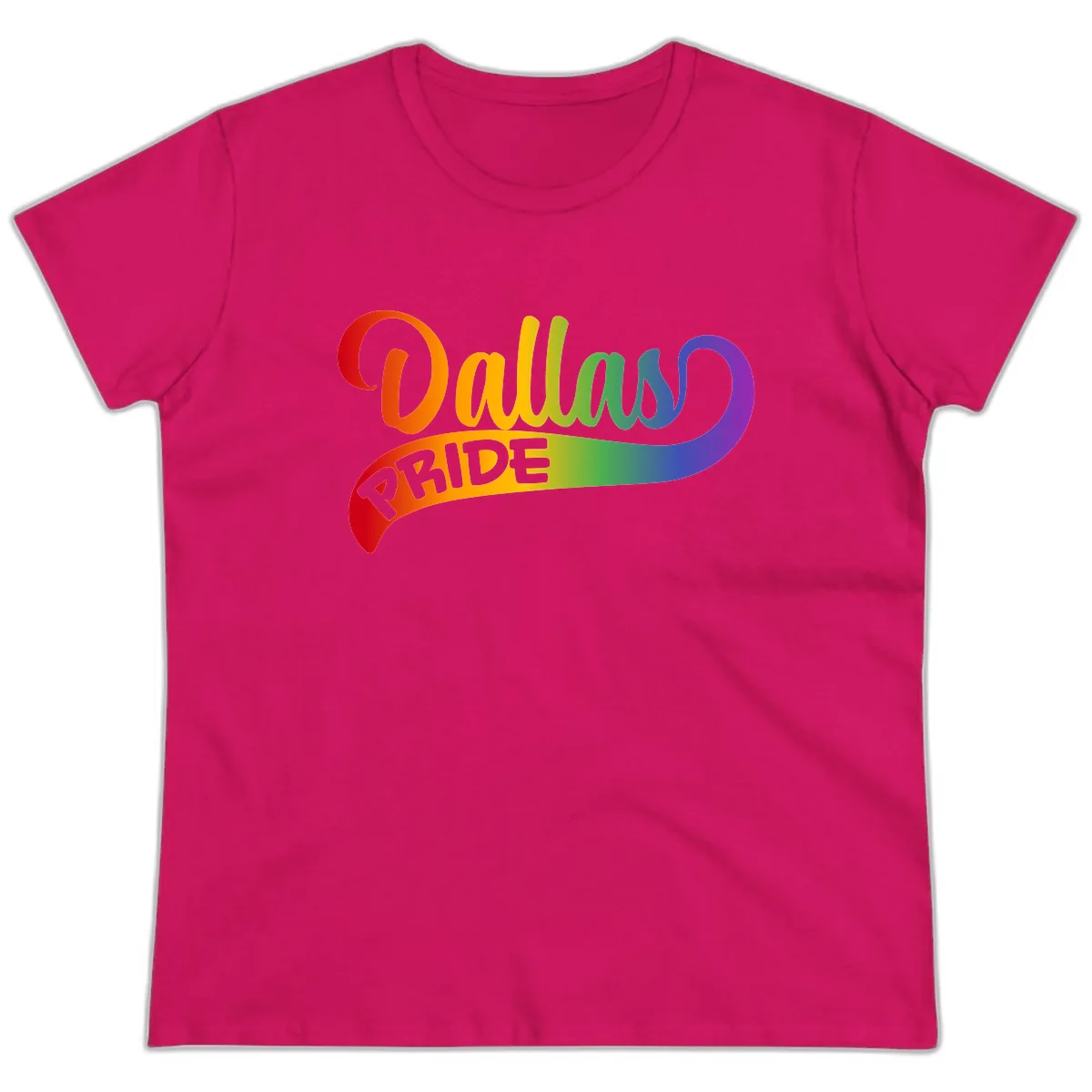 Equality Rainbow Pride Design Ladies Tee in Heliconia