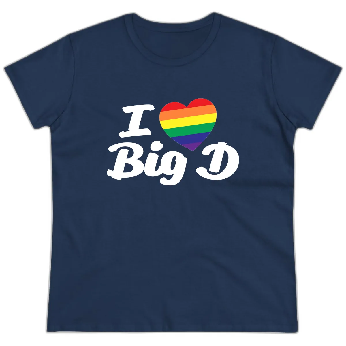 I Love Big D Pride Ladies Tee in Navy