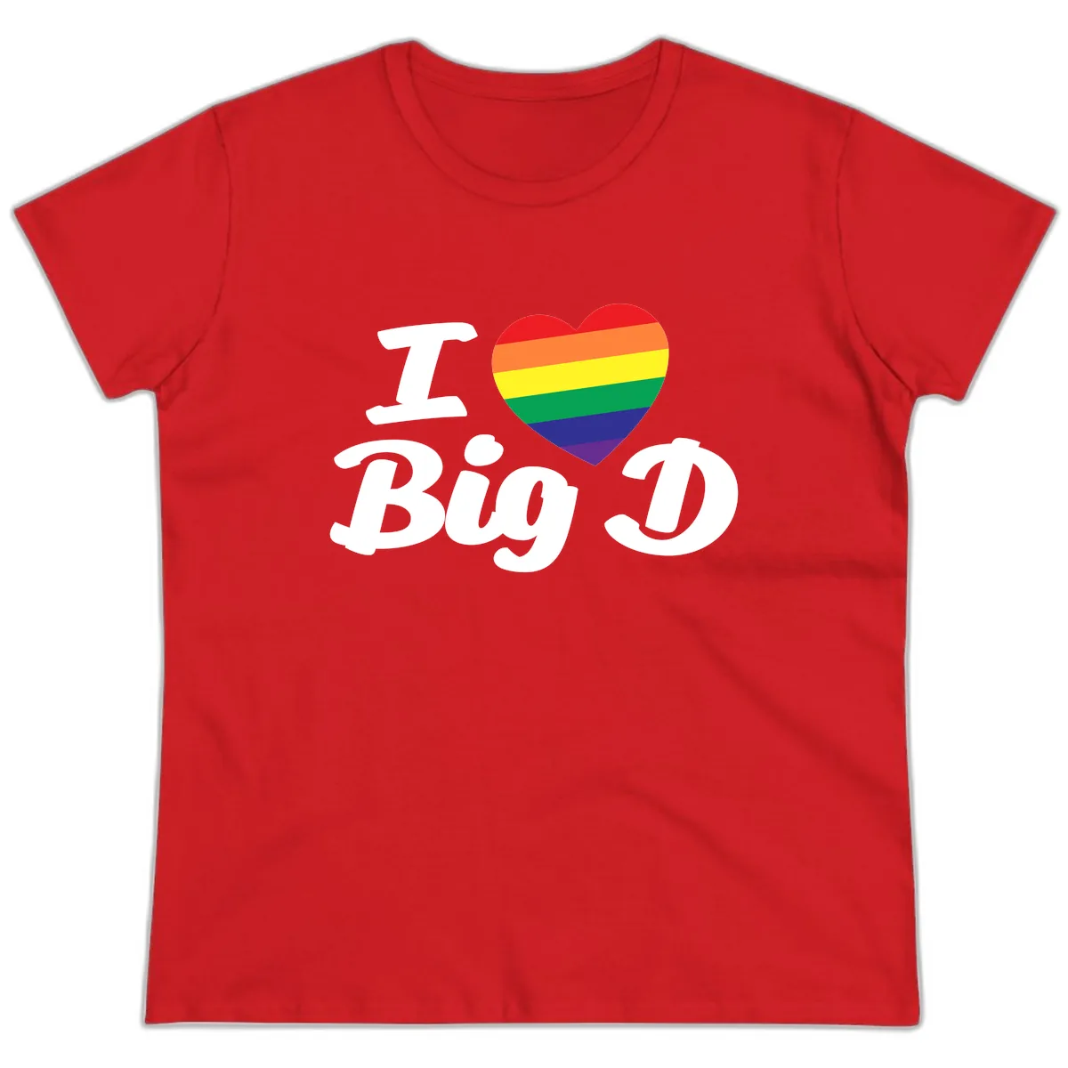 I Love Big D Pride Ladies Tee in Red