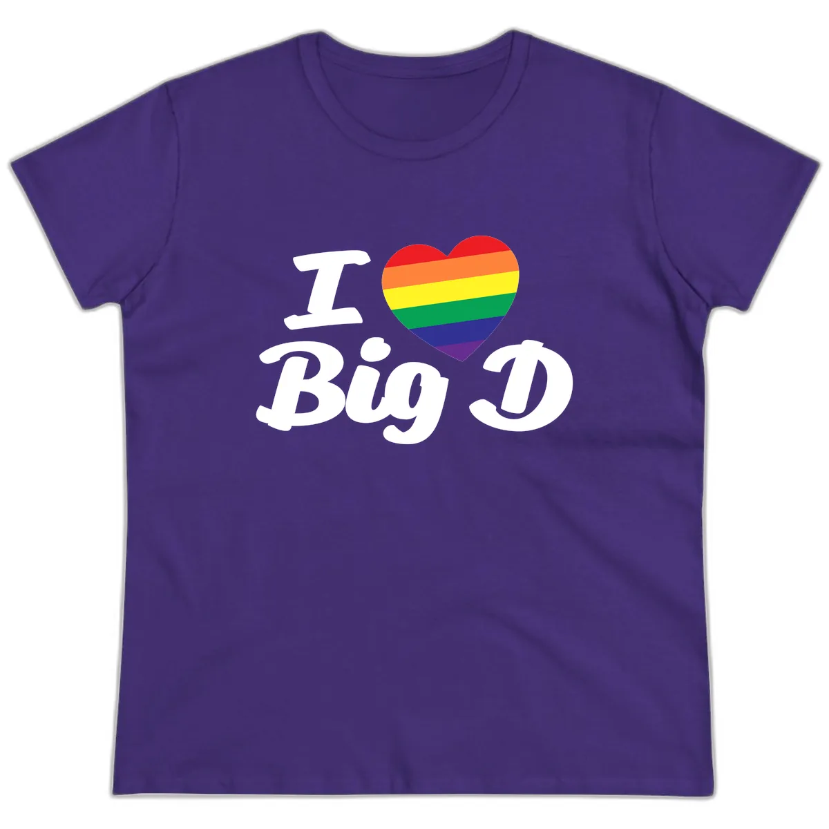 I Love Big D Pride Ladies Tee in Purple