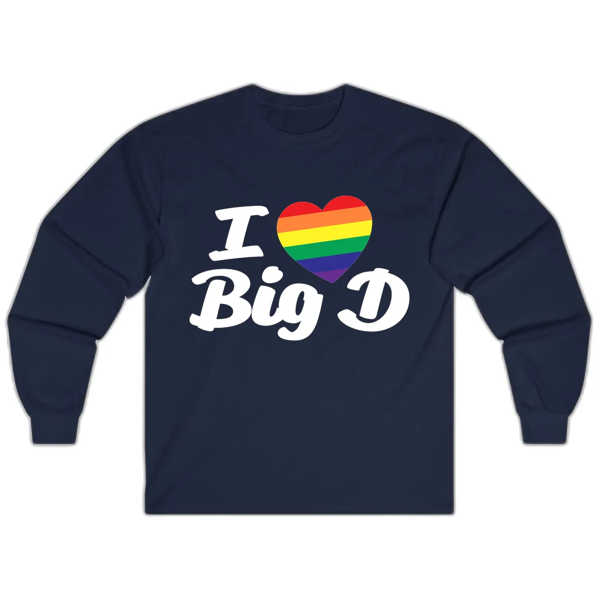I Love Big D Pride Long Sleeve in Navy