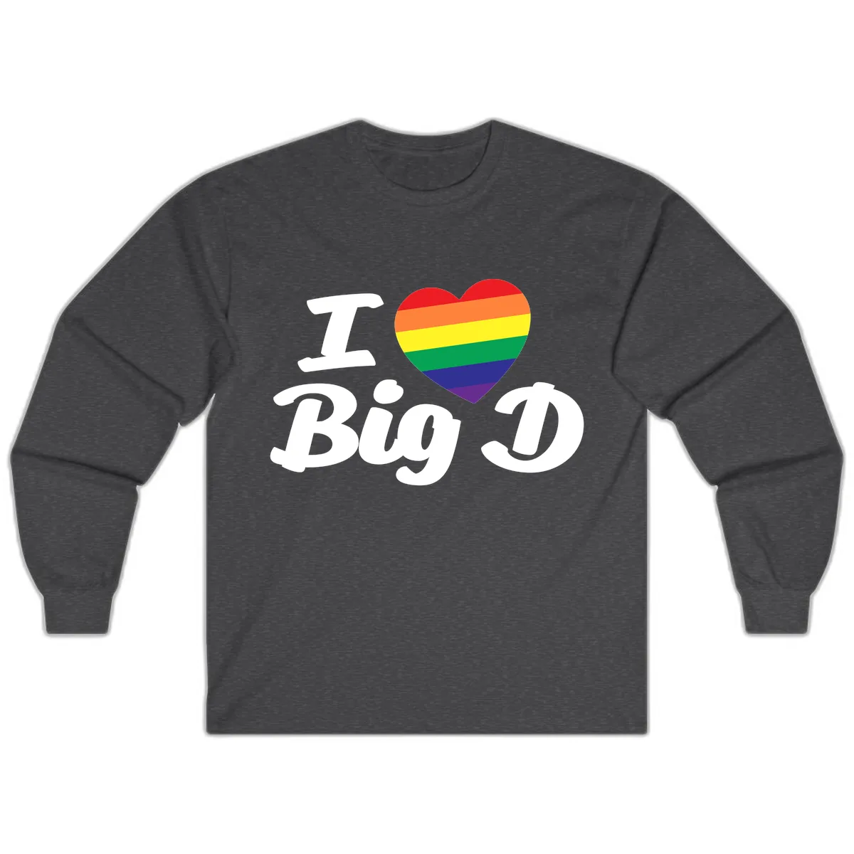 I Love Big D Pride Long Sleeve in Dark Heather