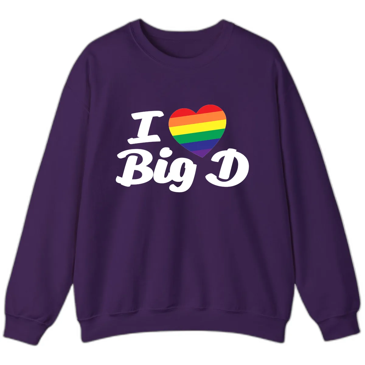 I Love Big D Pride Sweatshirt in Purple