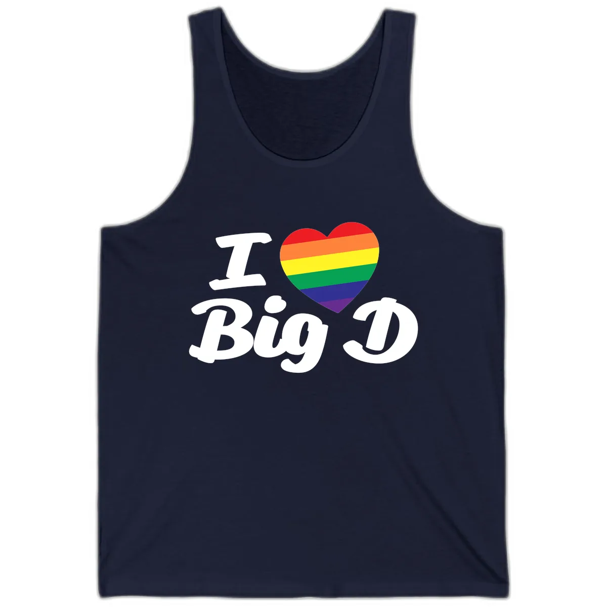 I Love Big D Pride Tank in Navy