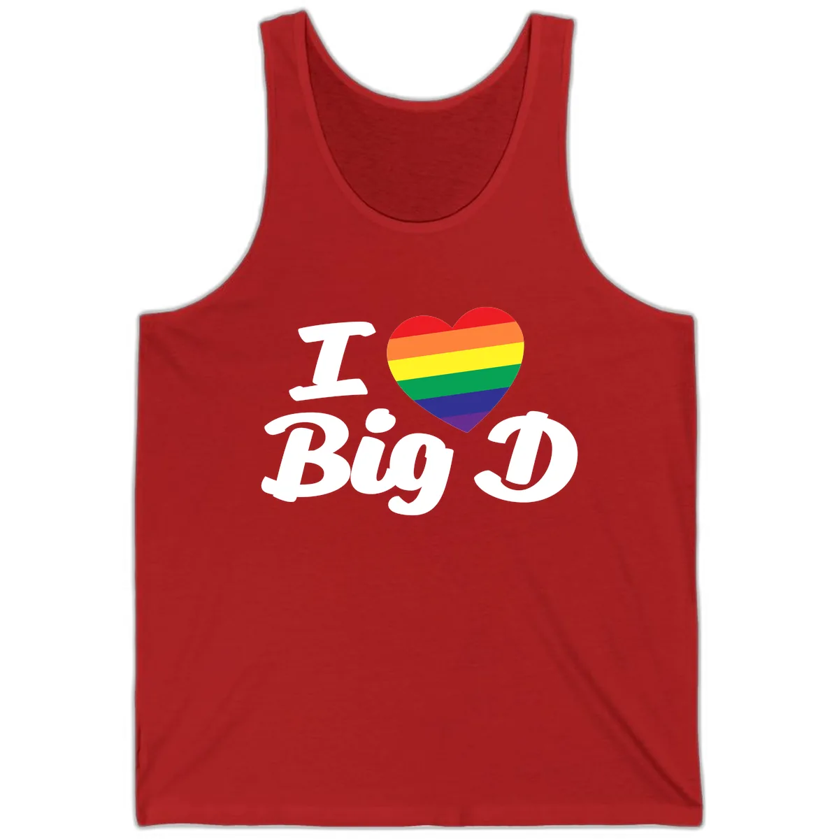 I Love Big D Pride Tank in Red
