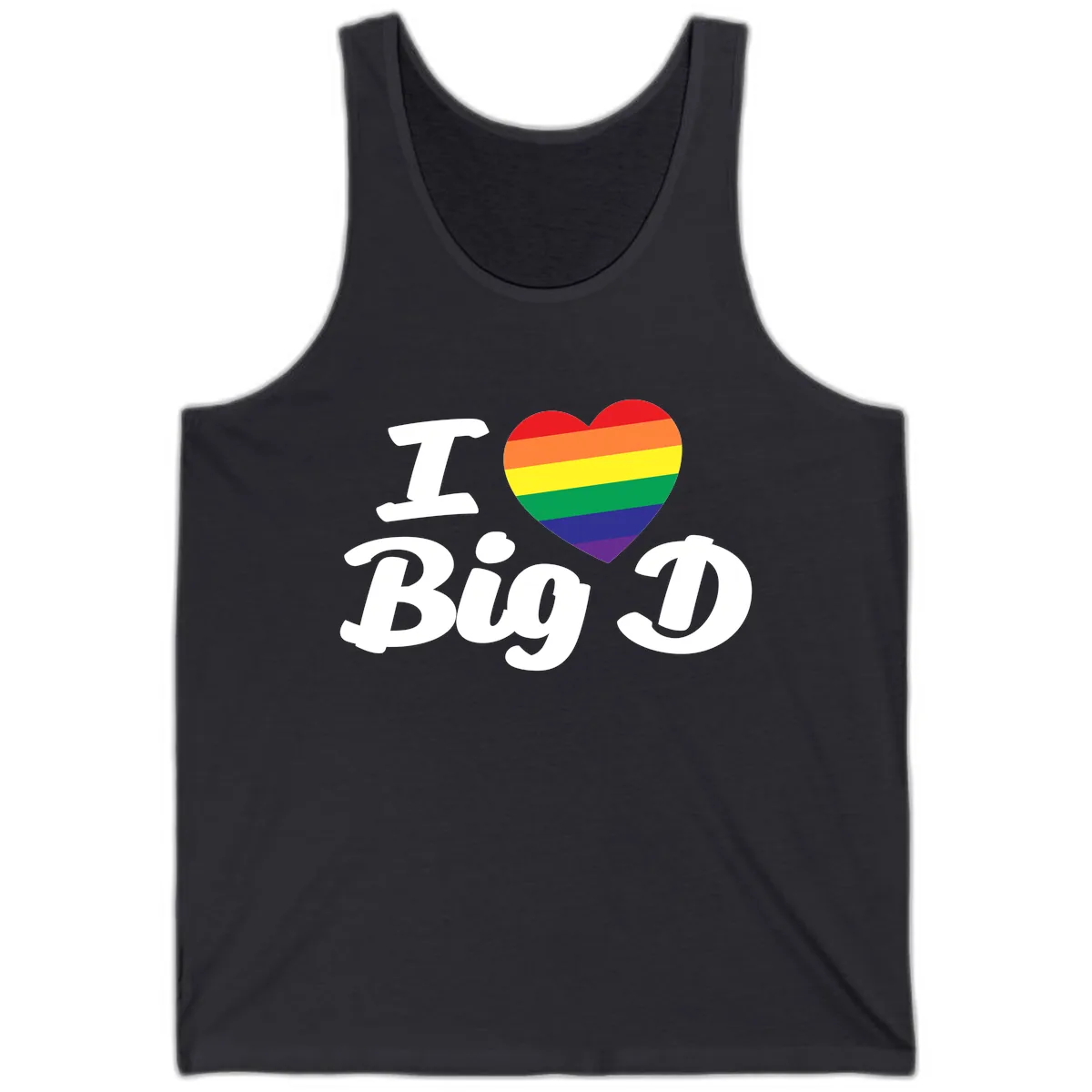 I Love Big D Pride Tank in Dark Grey