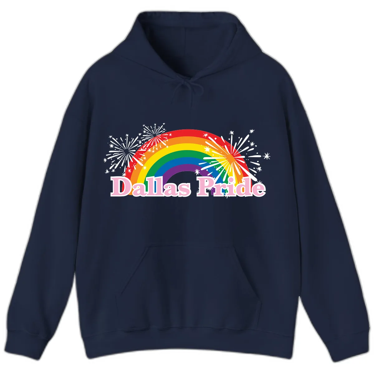 Dallas Pride Rainbow Celebration Hoodie in Navy