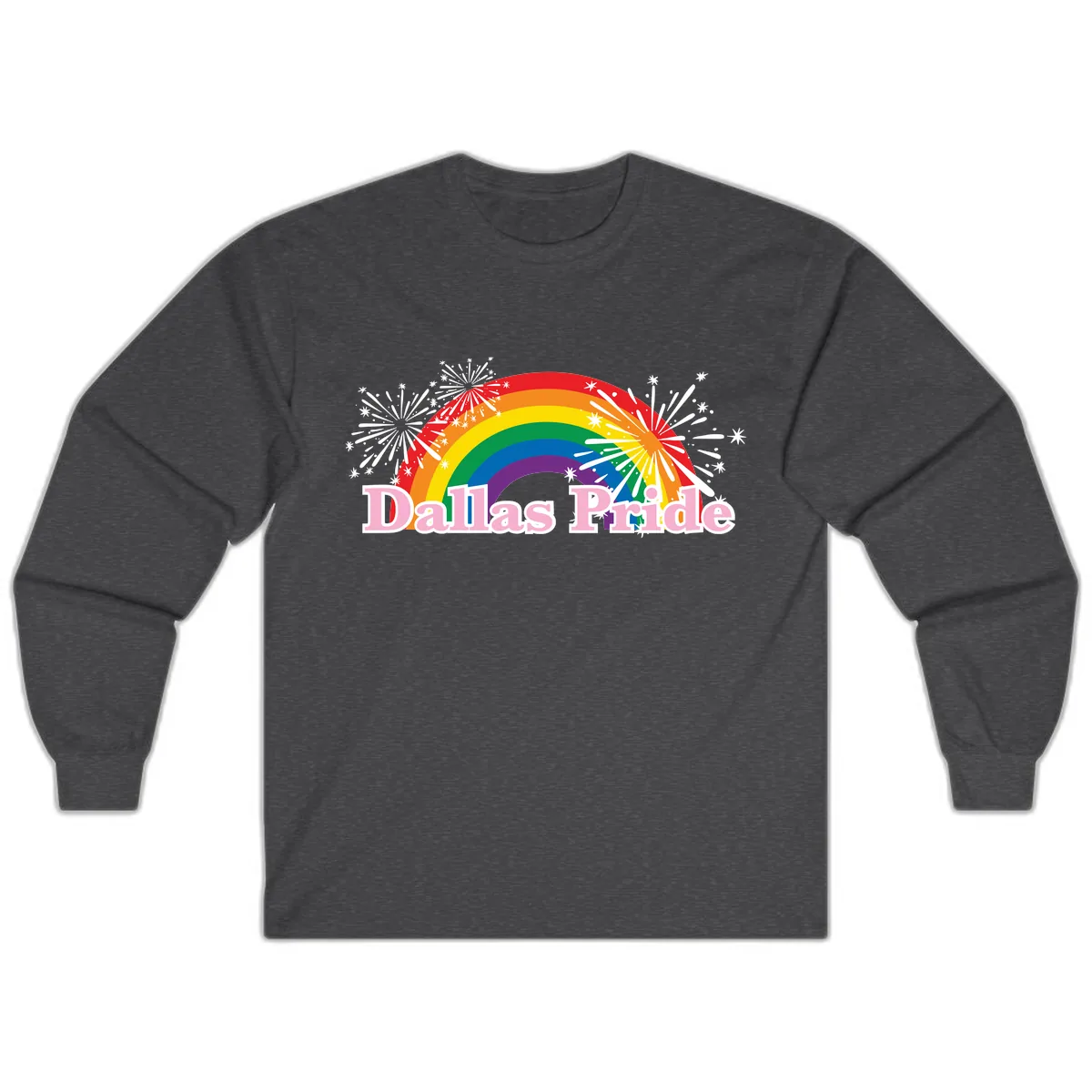 Dallas Pride Rainbow Celebration Long Sleeve in Dark Heather