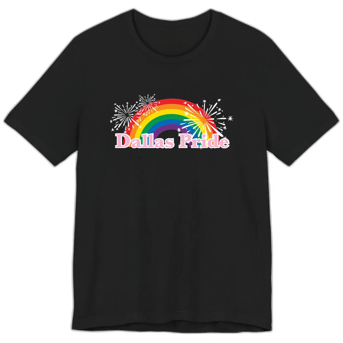 Dallas Pride Rainbow Celebration Premium T-Shirt in Black