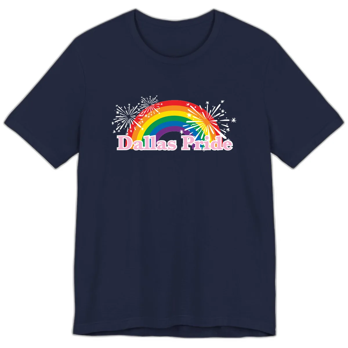 Dallas Pride Rainbow Celebration Premium T-Shirt in Navy