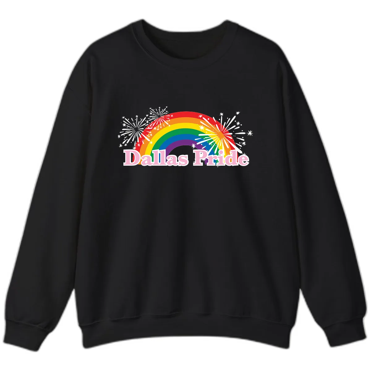 Dallas Pride Rainbow Celebration Sweatshirt in Black