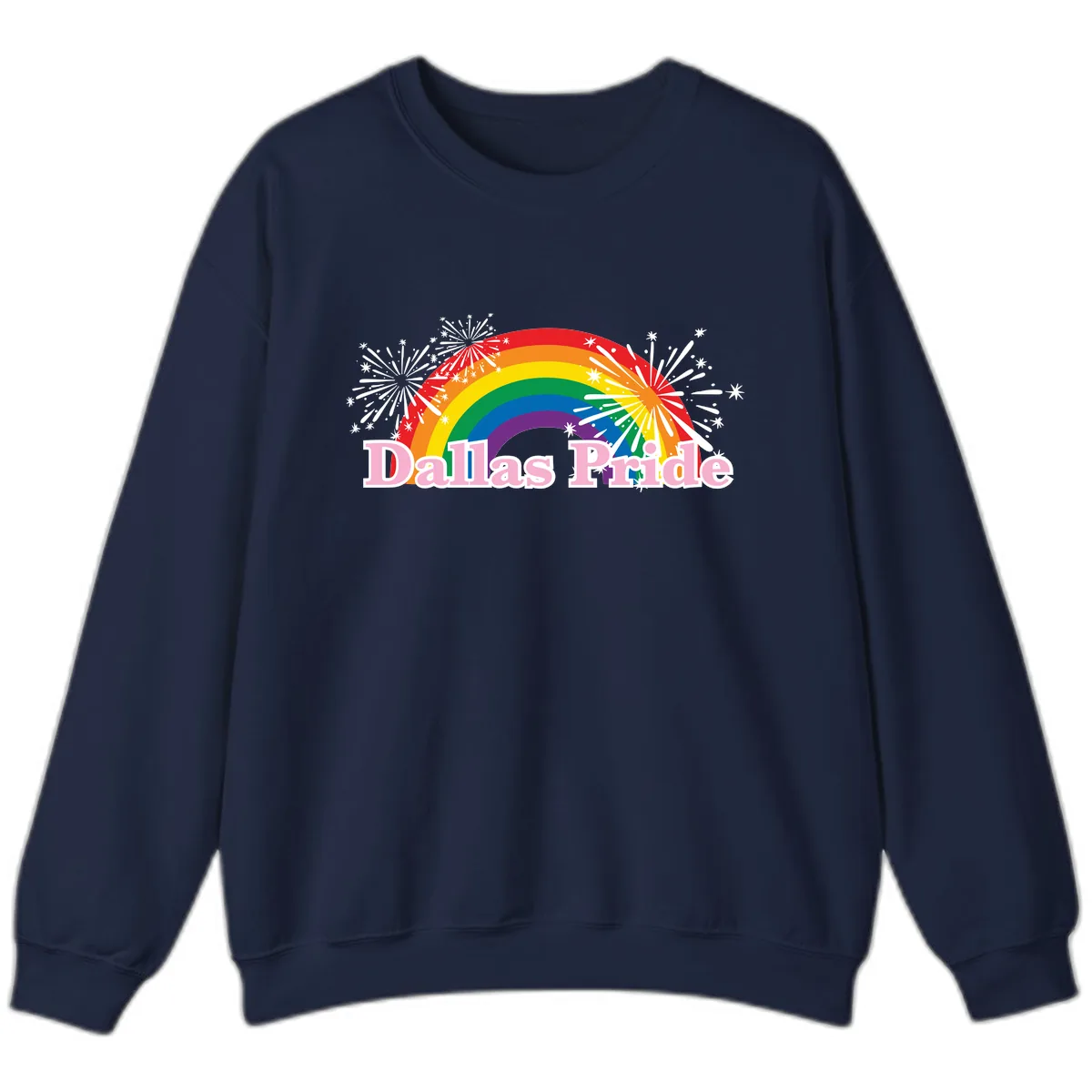 Dallas Pride Rainbow Celebration Sweatshirt in Navy