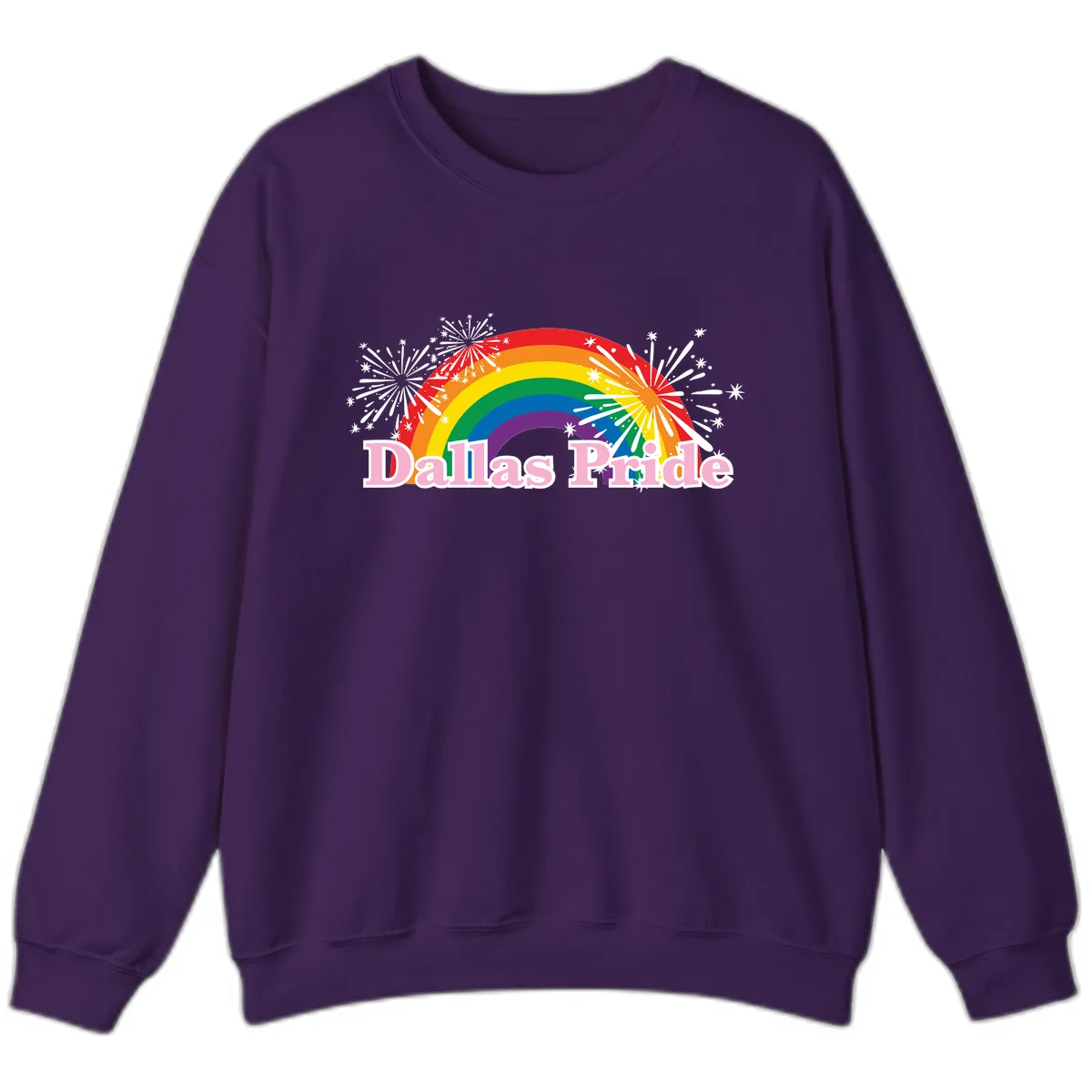 Dallas Pride Rainbow Celebration Sweatshirt in Purple