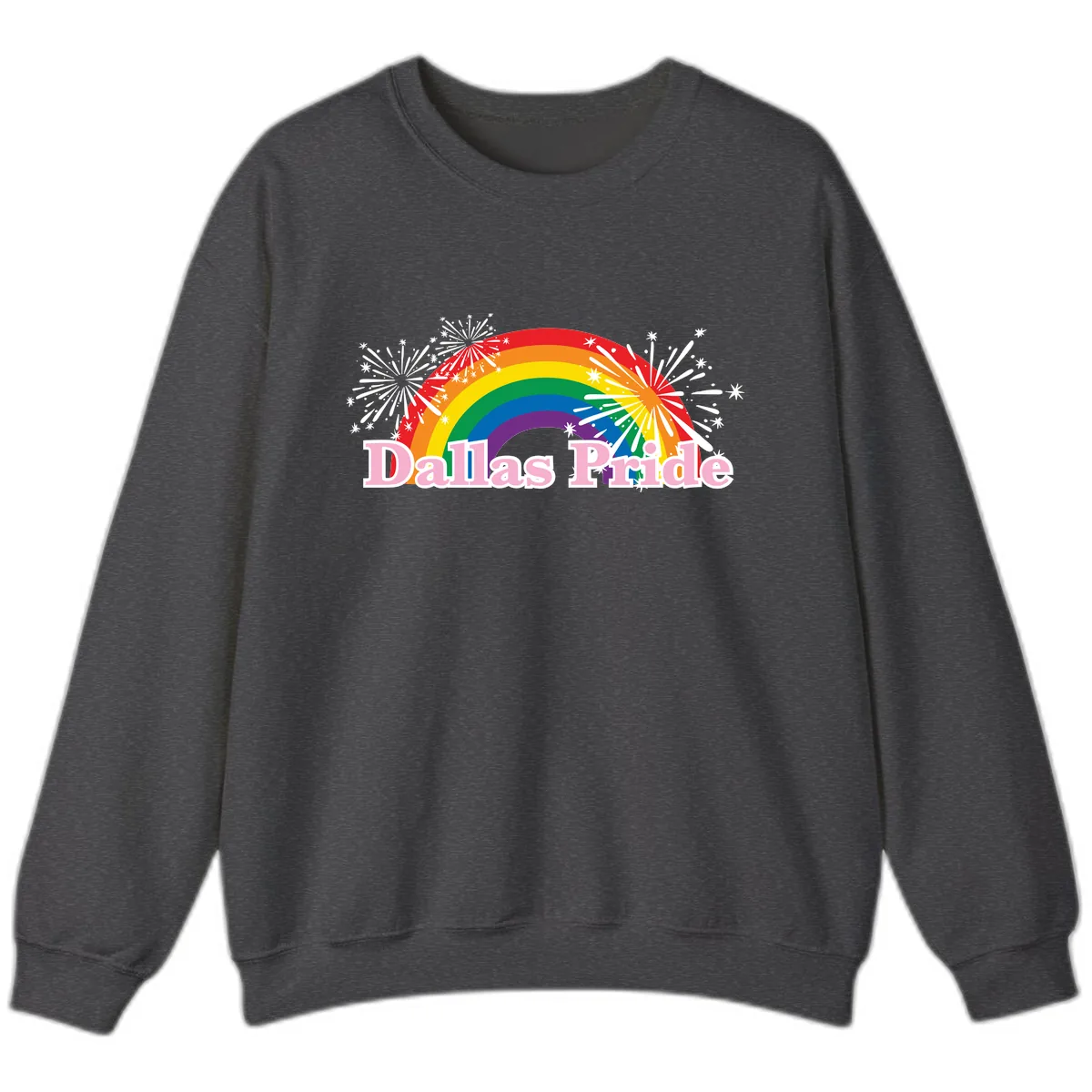 Dallas Pride Rainbow Celebration Sweatshirt in Dark Heather