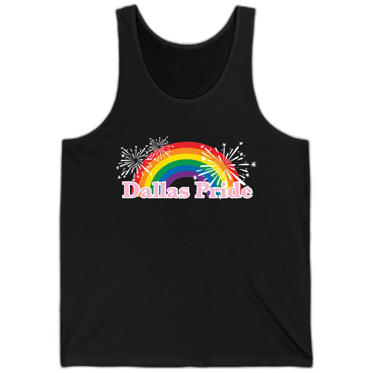 Dallas Pride Rainbow Celebration Tank in Black
