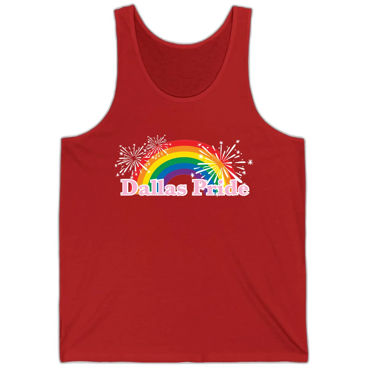 Dallas Pride Rainbow Celebration Tank in Red
