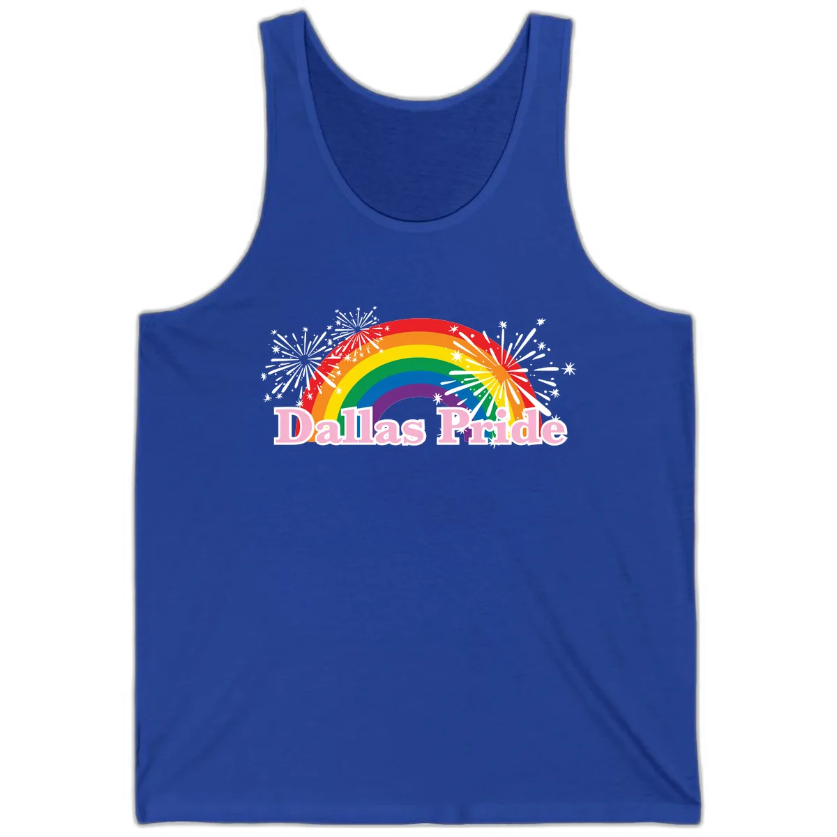 Dallas Pride Rainbow Celebration Tank in True Royal