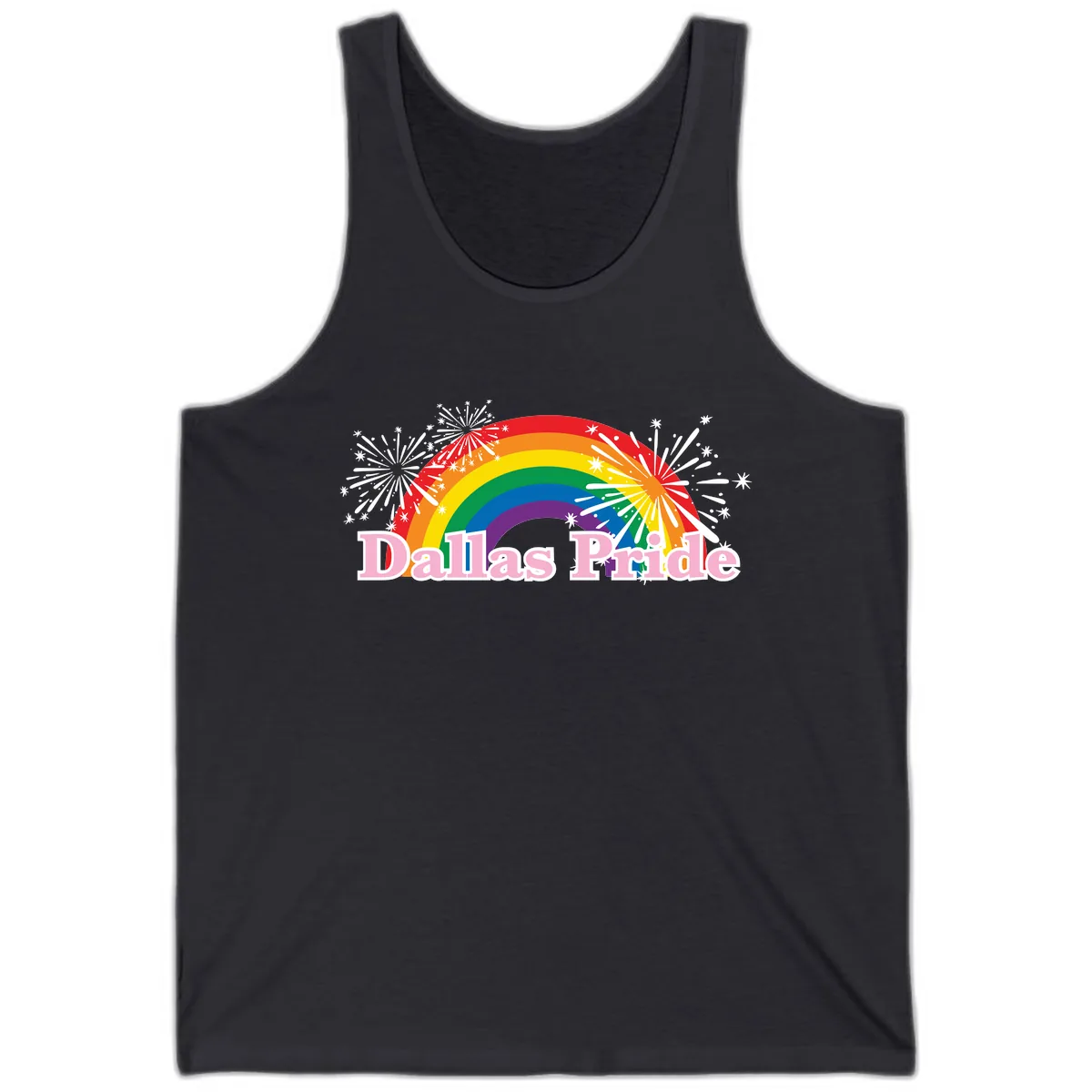 Dallas Pride Rainbow Celebration Tank in Dark Grey