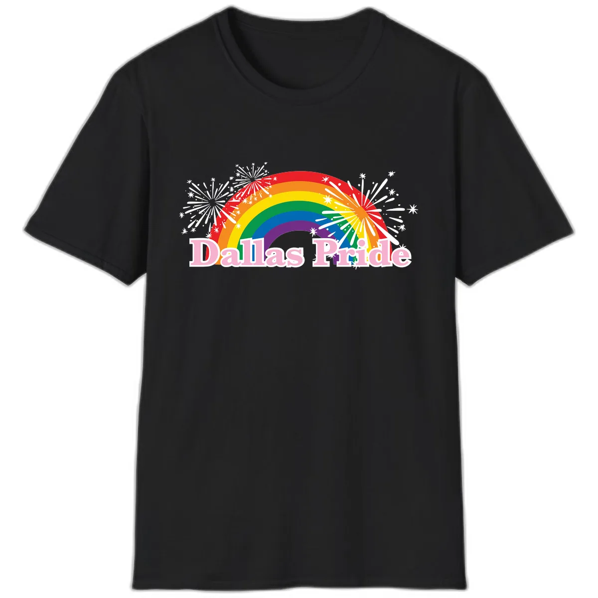 Dallas Pride Rainbow Celebration T-Shirt in Black