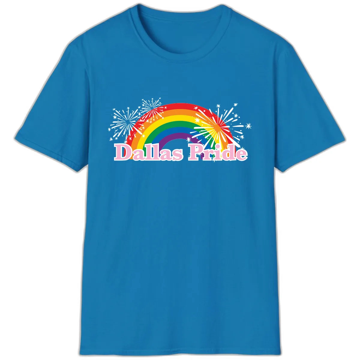 Dallas Pride Rainbow Celebration T-Shirt in Sapphire