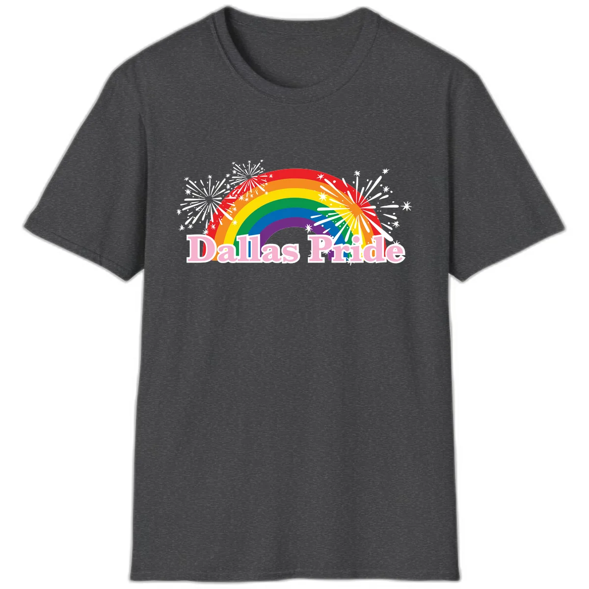 Dallas Pride Rainbow Celebration T-Shirt in Dark Heather