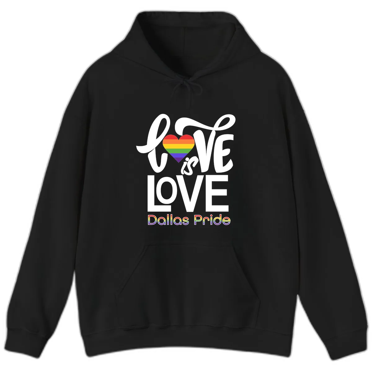 Love Is Love Dallas Pride Hoodie in Black