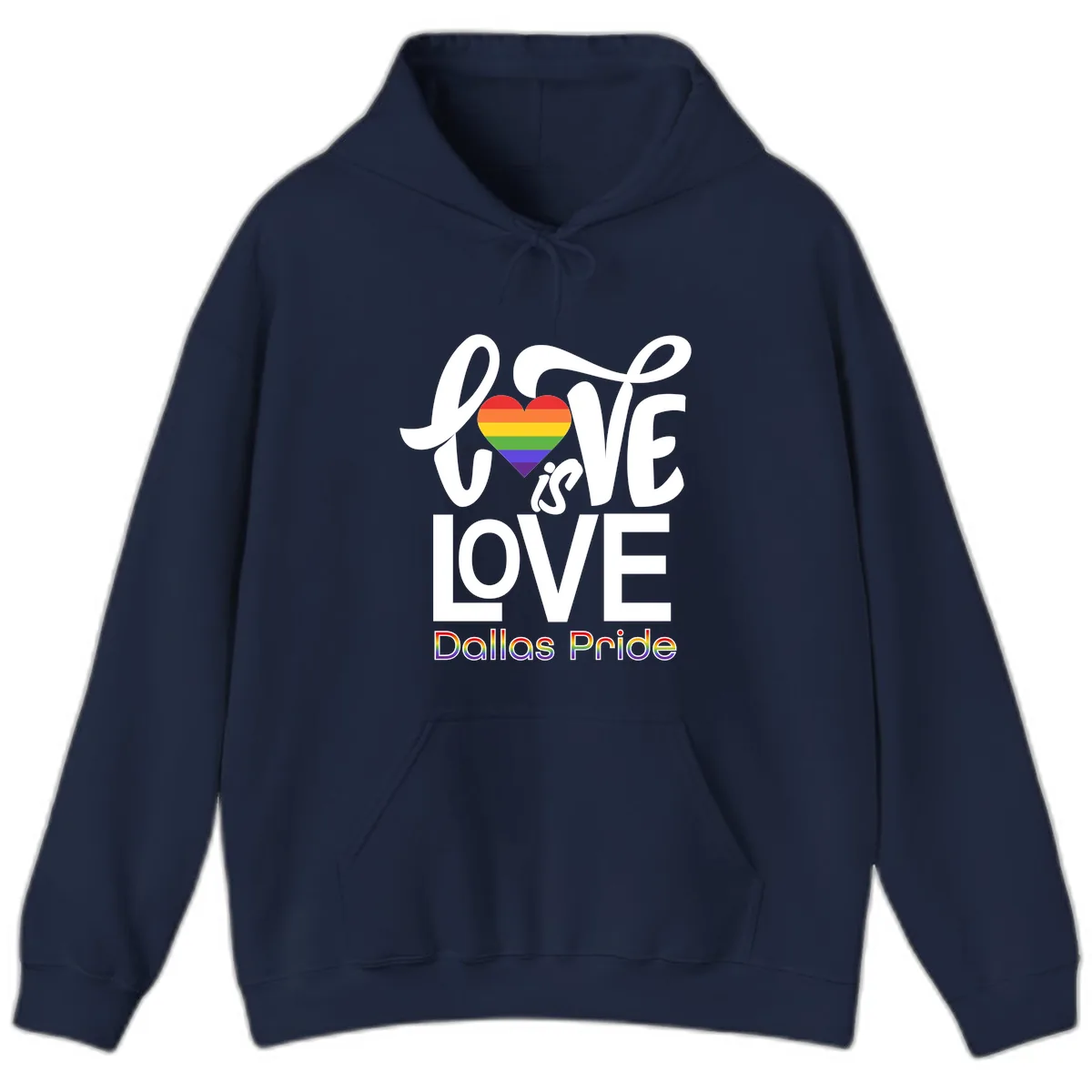 Love Is Love Dallas Pride Hoodie in Navy