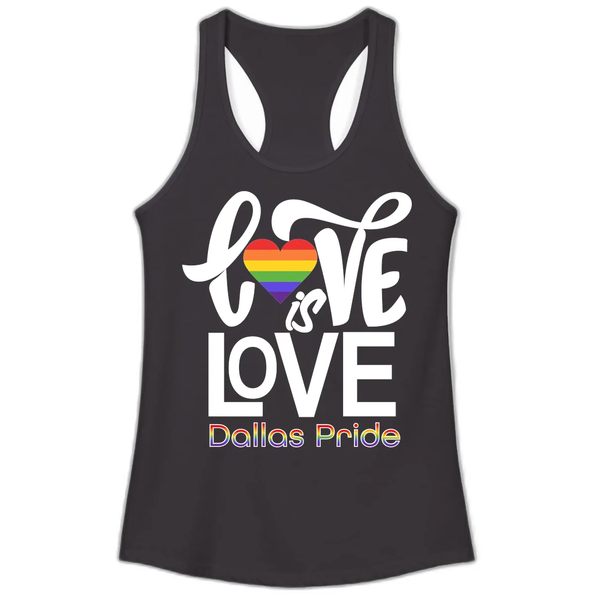 Love Is Love Dallas Pride Ladies Tank in Black