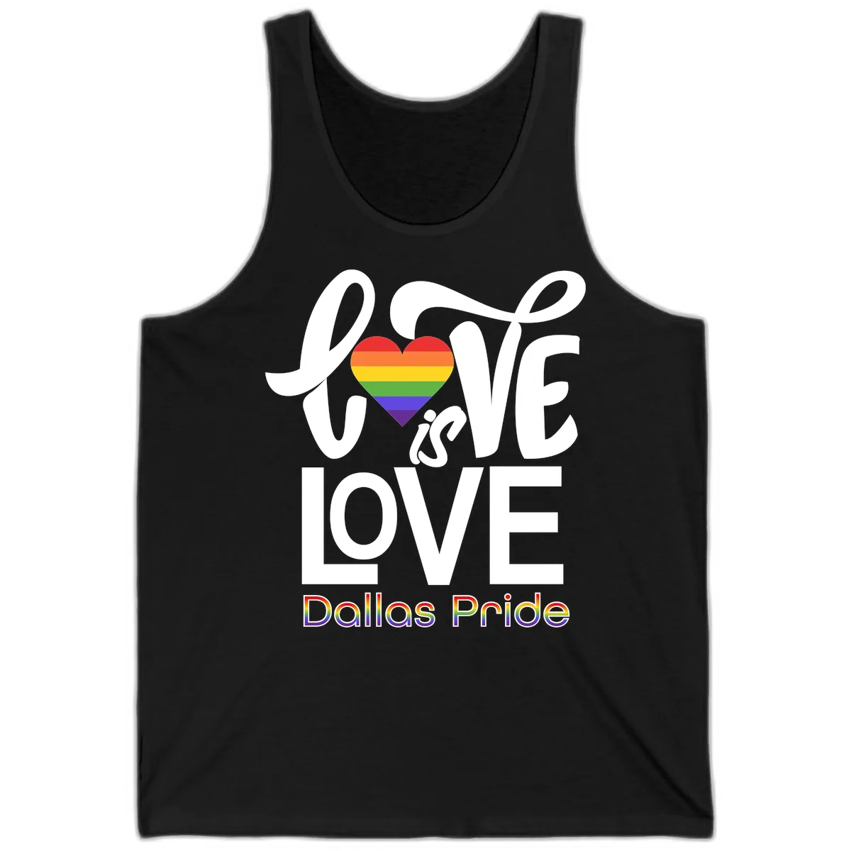 Love Is Love Dallas Pride Tank in Black